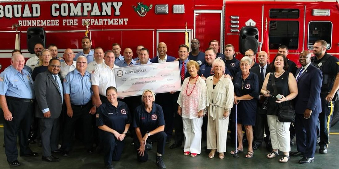 Senator Cory Booker visits the Runnemede Fire Department